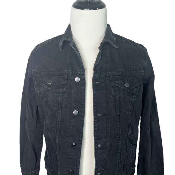 Nickelodeon Hey Arnold Denim Jean Trucker Jacket 90s Cartoon Black Mens S Small - Picture 3 of 6